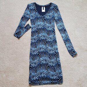 BCBGMaxAzria Bodycon Knit Modal Dark Navy Dress. Size S
